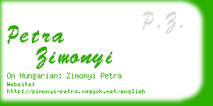 petra zimonyi business card